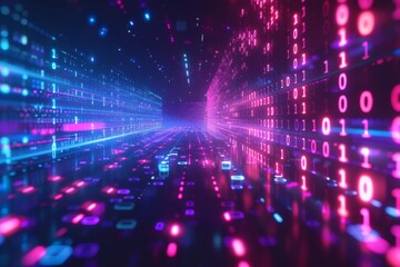 Digital Binary Technology Background created with Generative AI