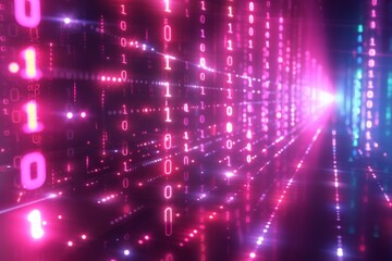 Digital Binary Technology Background created with Generative AI