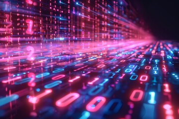 Digital Binary Technology Background created with Generative AI