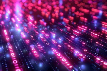 Digital Binary Technology Background created with Generative AI