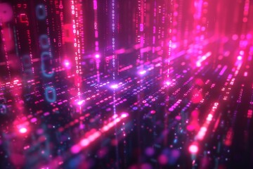 Digital Binary Technology Background created with Generative AI