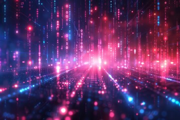 Digital Binary Technology Background created with Generative AI