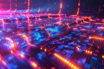 Digital Binary Technology Background created with Generative AI