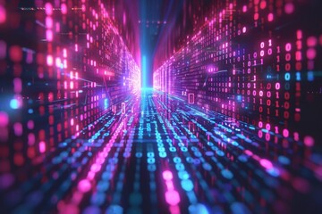 Digital Binary Technology Background created with Generative AI