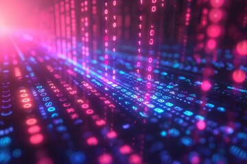 Digital Binary Technology Background created with Generative AI