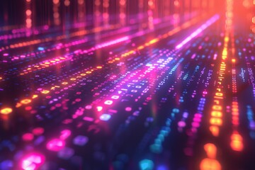Digital Binary Technology Background created with Generative AI