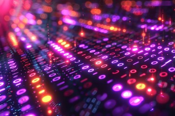 Digital Binary Technology Background created with Generative AI