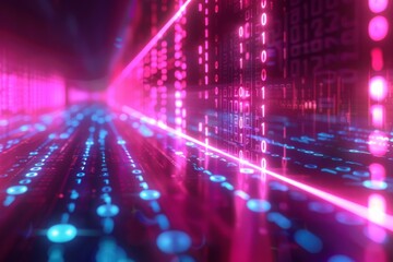 Digital Binary Technology Background created with Generative AI