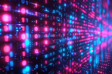Digital Binary Technology Background created with Generative AI