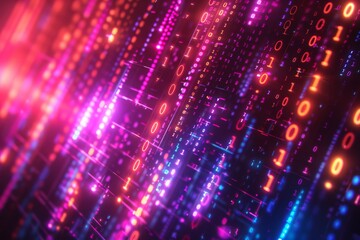 Digital Binary Technology Background created with Generative AI
