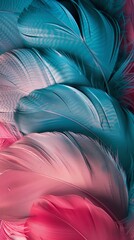 Wall Mural - Vibrant Feathers with Gradient Background for Fashion or Beauty Designs Generative AI