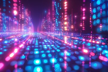 Digital Binary Technology Background created with Generative AI