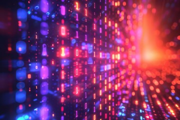 Digital Binary Technology Background created with Generative AI