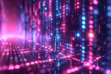 Digital Binary Technology Background created with Generative AI