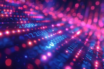 Digital Binary Technology Background created with Generative AI
