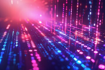 Digital Binary Technology Background created with Generative AI
