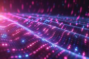 Digital Binary Technology Background created with Generative AI