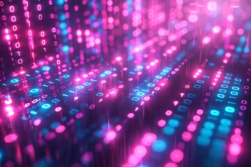 Digital Binary Technology Background created with Generative AI
