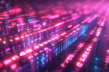 Digital Binary Technology Background created with Generative AI