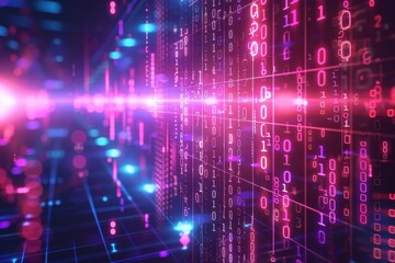 Digital Binary Technology Background created with Generative AI