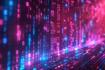 Digital Binary Technology Background created with Generative AI
