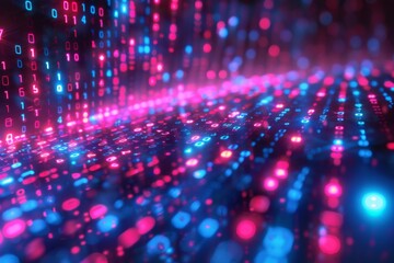 Digital Binary Technology Background created with Generative AI
