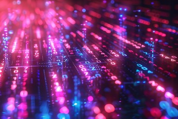 Digital Binary Technology Background created with Generative AI
