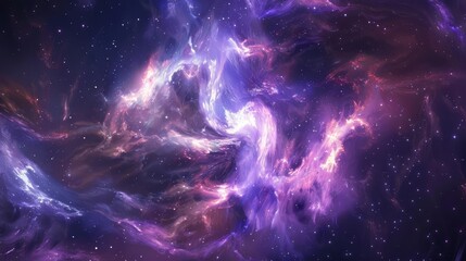 Wall Mural - swirling cosmic nebula with glowing stars and galaxies futuristic space background created with ai t