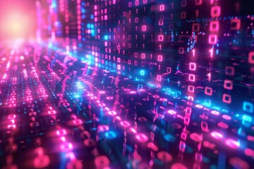 Digital Binary Technology Background created with Generative AI