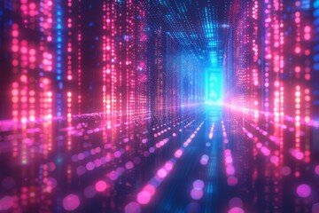 Digital Binary Technology Background created with Generative AI