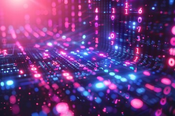 Digital Binary Technology Background created with Generative AI