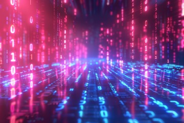 Digital Binary Technology Background created with Generative AI