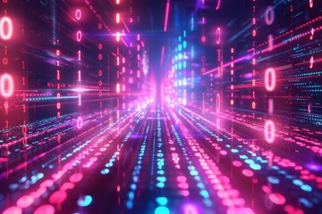 Digital Binary Technology Background created with Generative AI
