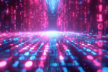 Digital Binary Technology Background created with Generative AI