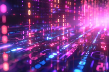 Digital Binary Technology Background created with Generative AI