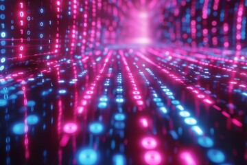 Digital Binary Technology Background created with Generative AI