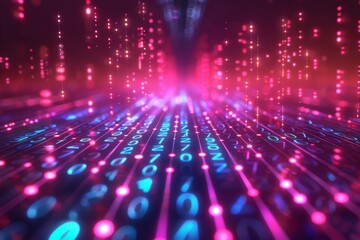 Digital Binary Technology Background created with Generative AI