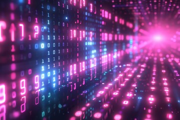 Digital Binary Technology Background created with Generative AI