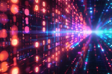 Digital Binary Technology Background created with Generative AI