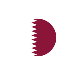 Sticker - Round Qatar country flag design element