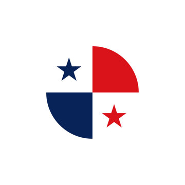 Round Panama country flag design element