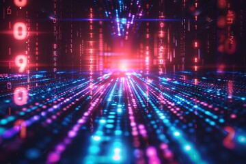 Digital Binary Technology Background created with Generative AI
