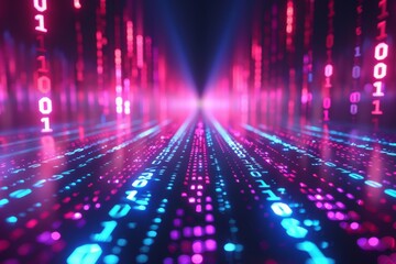 Digital Binary Technology Background created with Generative AI