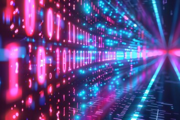 Digital Binary Technology Background created with Generative AI