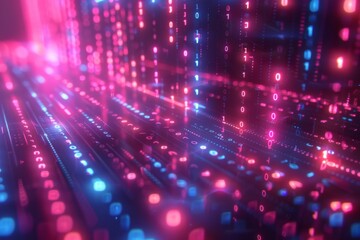Digital Binary Technology Background created with Generative AI