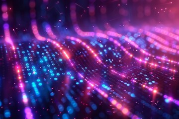 Digital Binary Technology Background created with Generative AI
