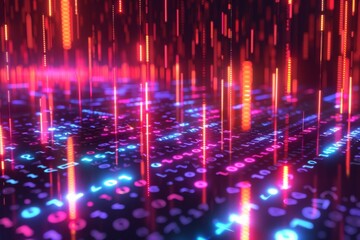 Digital Binary Technology Background created with Generative AI