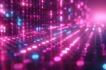 Digital Binary Technology Background created with Generative AI