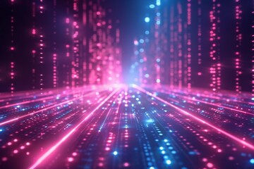 Digital Binary Technology Background created with Generative AI