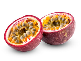 Wall Mural - Fresh passion fruit isolated on transparent background